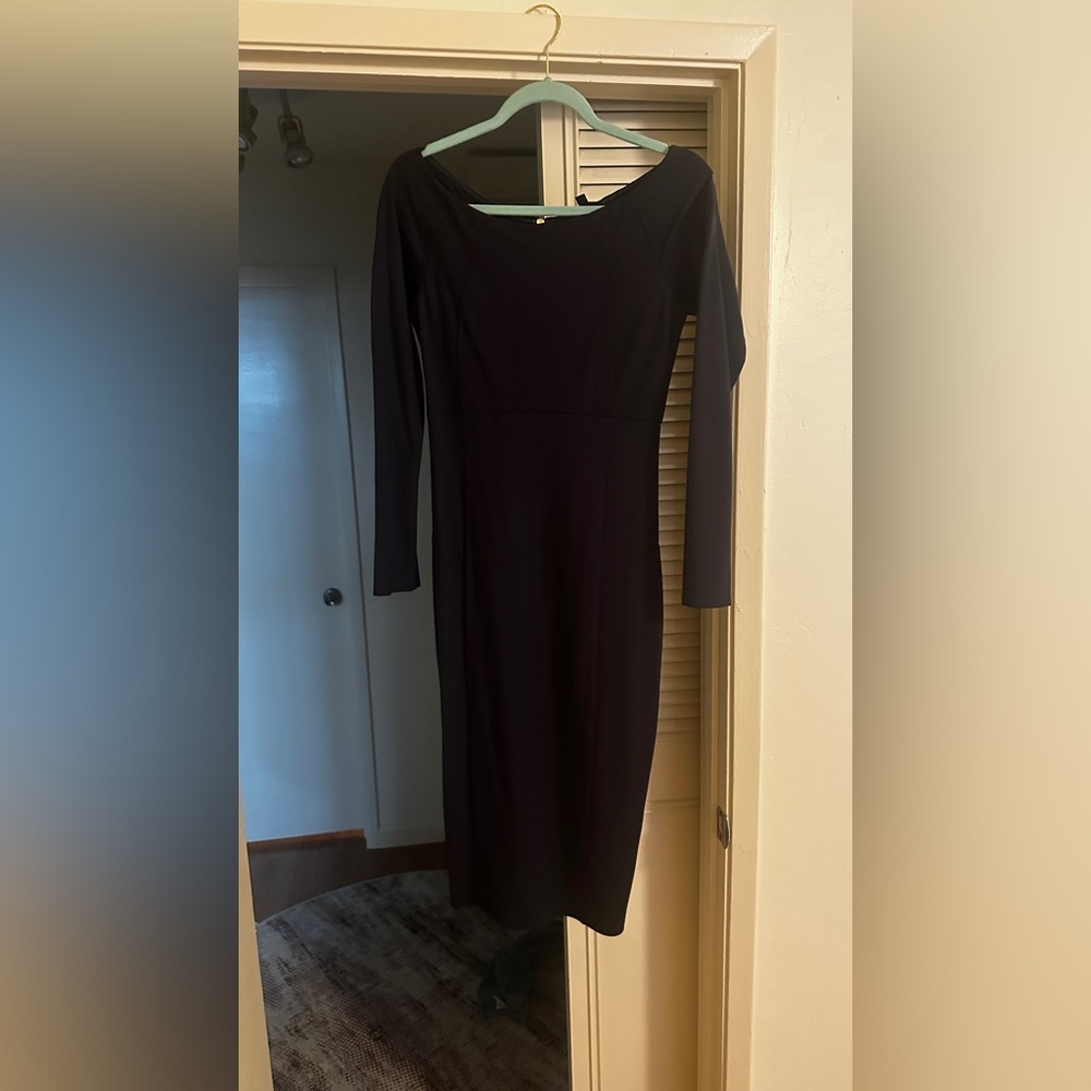 Elegant navy blue Long Sleeve Dress